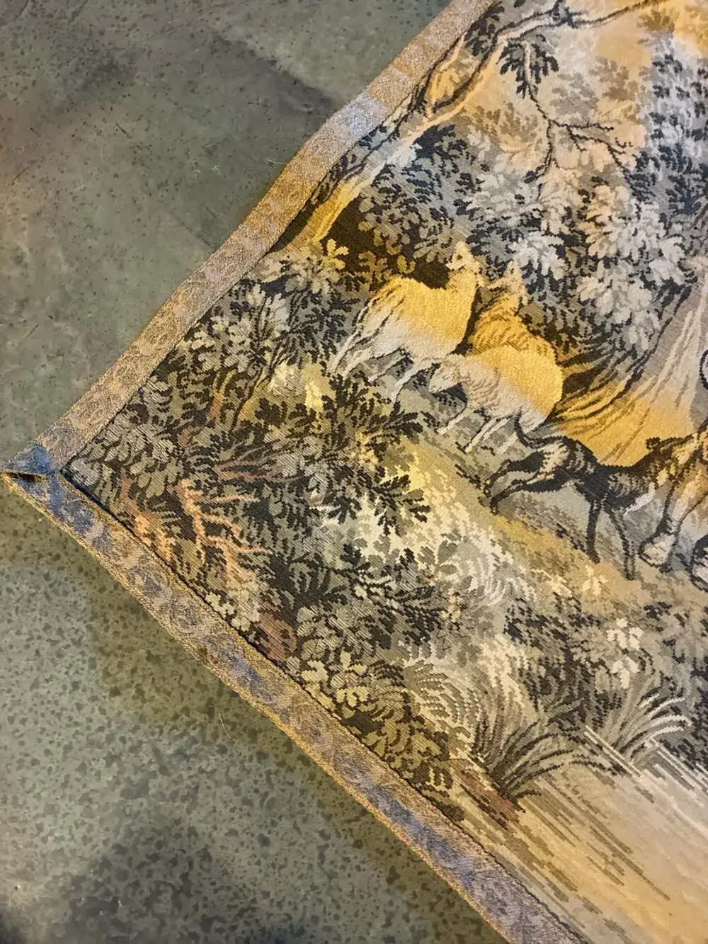 Vintage French Pastoral Scene Woven Jacquard Wall Tapestry